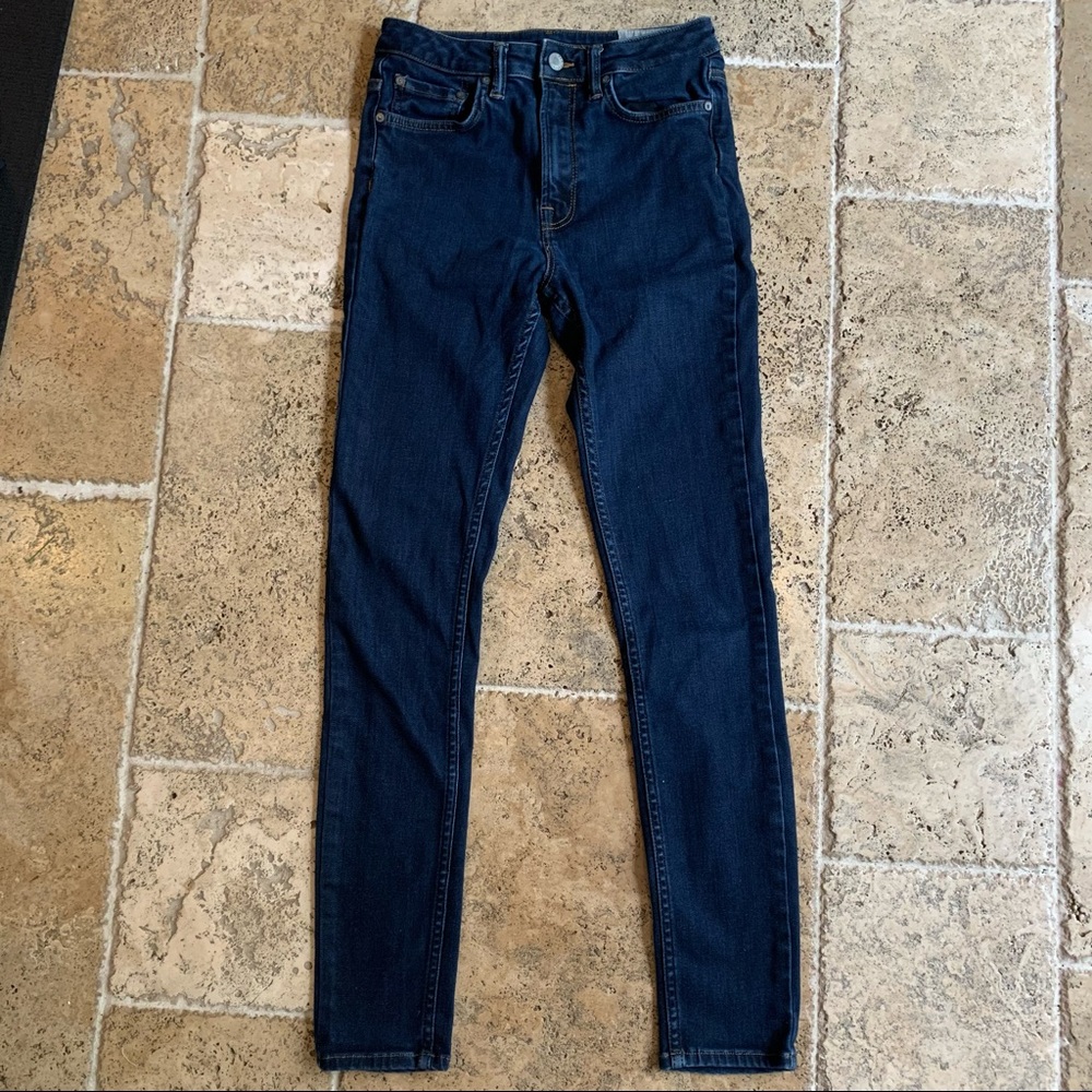 AllSaints All Saints High Waist High Rise Dark Indigo Skinny Jeans 27